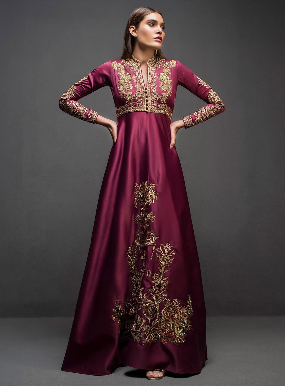 Zainab Chottani | Semi Formals | MAROON GOWN - Ladies Clothes - Maria Faisal