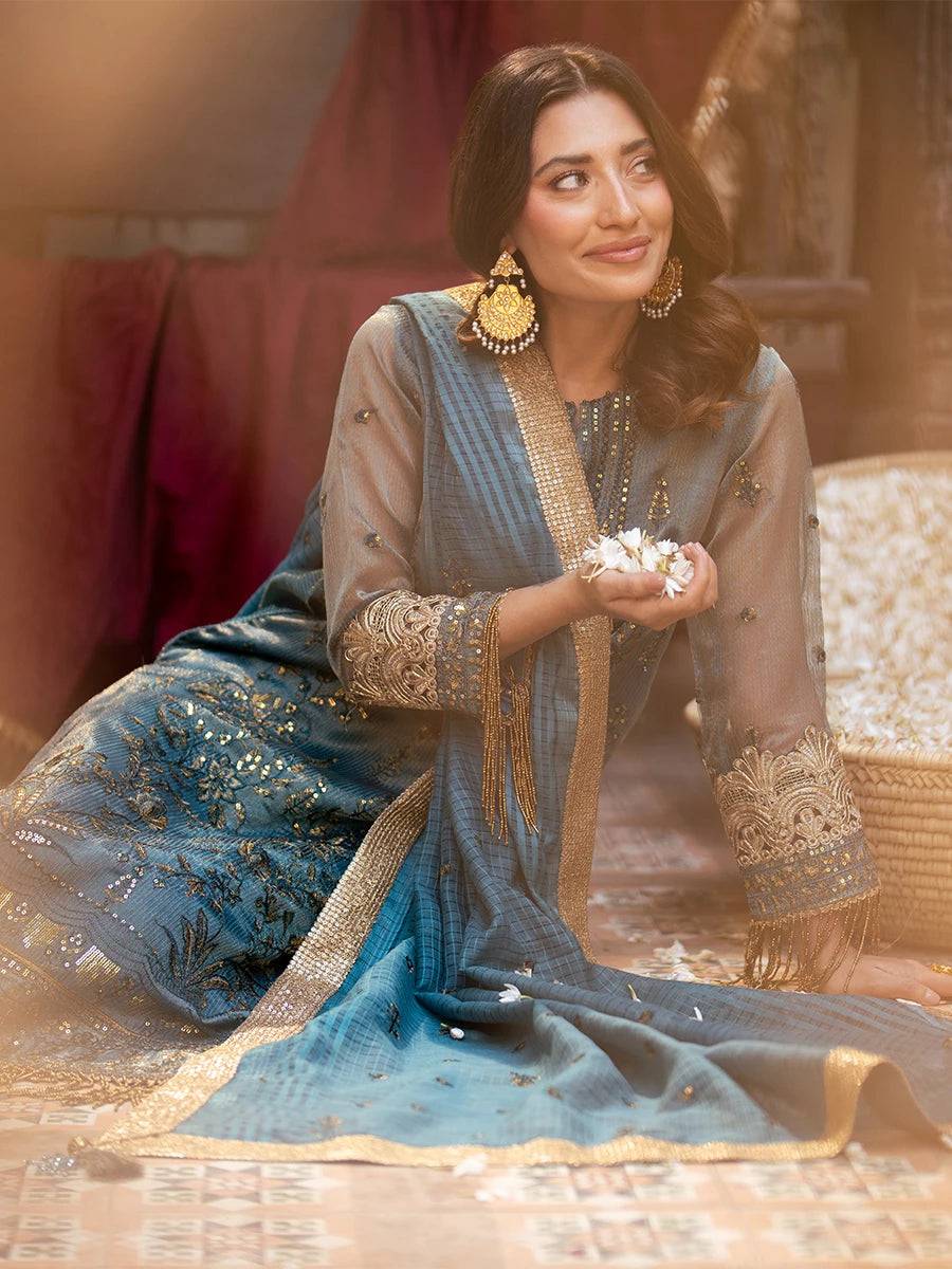 Salitex | Signature Festive Chiffon | JI039 by Maria Faisal - Registered Vendor of : Salitex - type : Ladies Clothes - 100% original wedding dresses