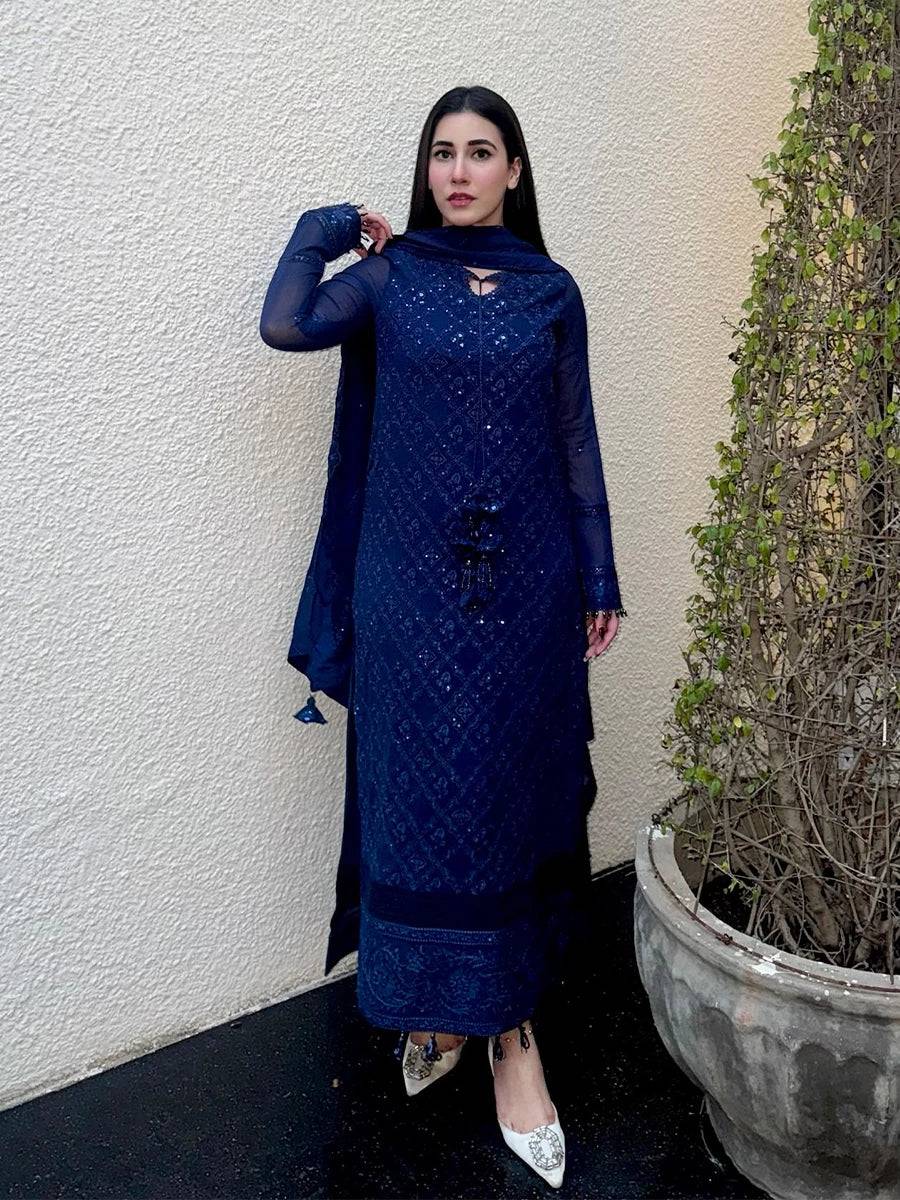 Salitex | Signature Festive Chiffon | CH042 by Maria Faisal - Registered Vendor of : Salitex - type : Ladies Clothes - 100% original wedding dresses