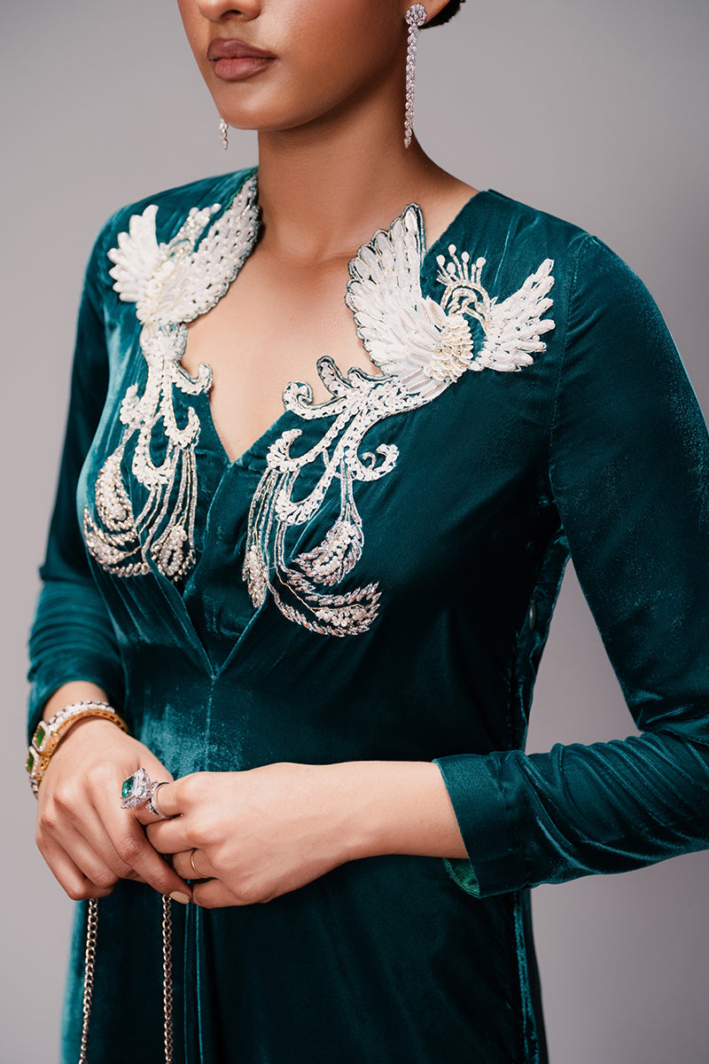 Haute Form | Rose Winter Plush | Emerald Escape - Ladies Clothes - Maria Faisal