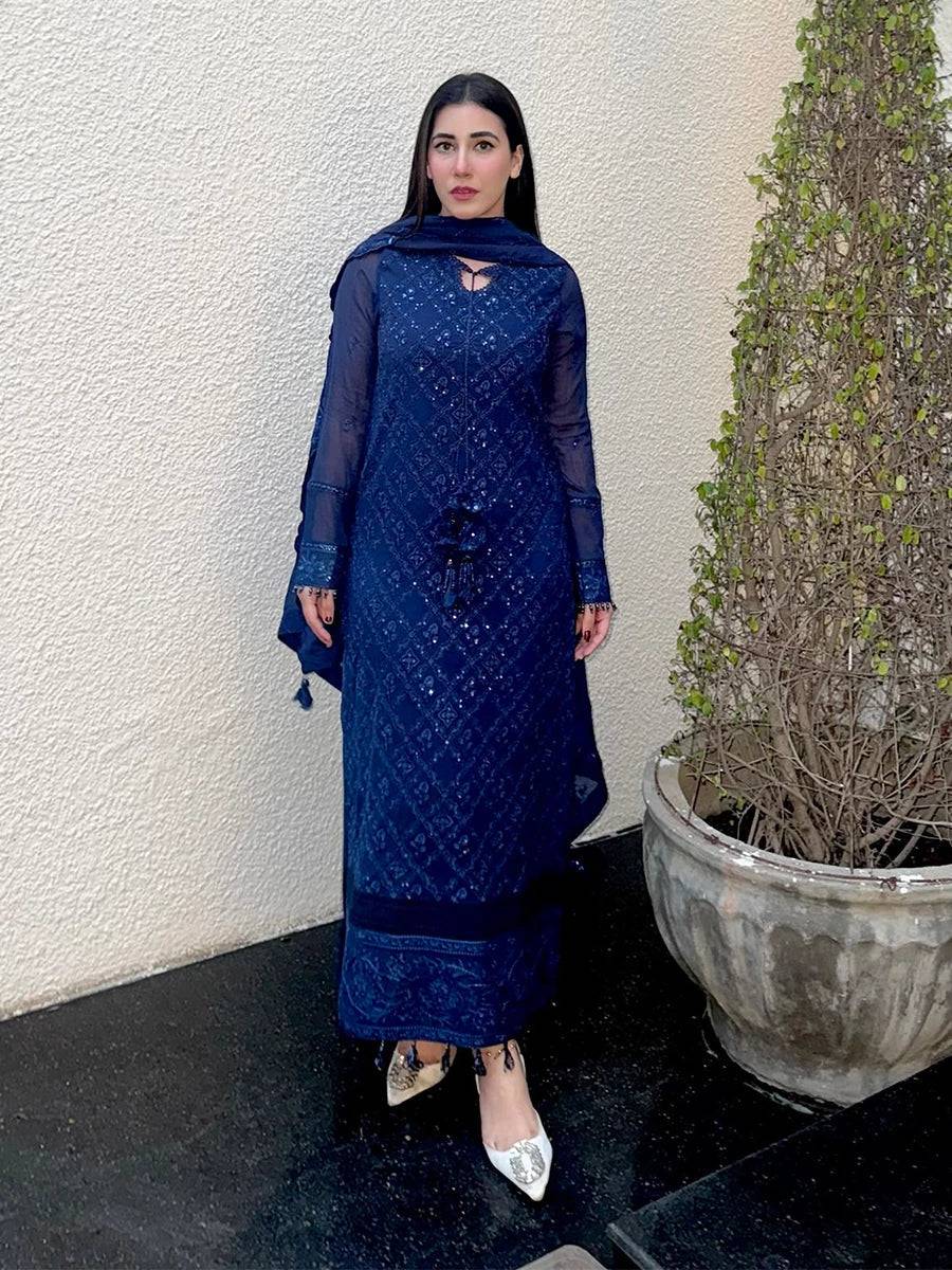 Salitex | Signature Festive Chiffon | CH042 by Maria Faisal - Registered Vendor of : Salitex - type : Ladies Clothes - 100% original wedding dresses