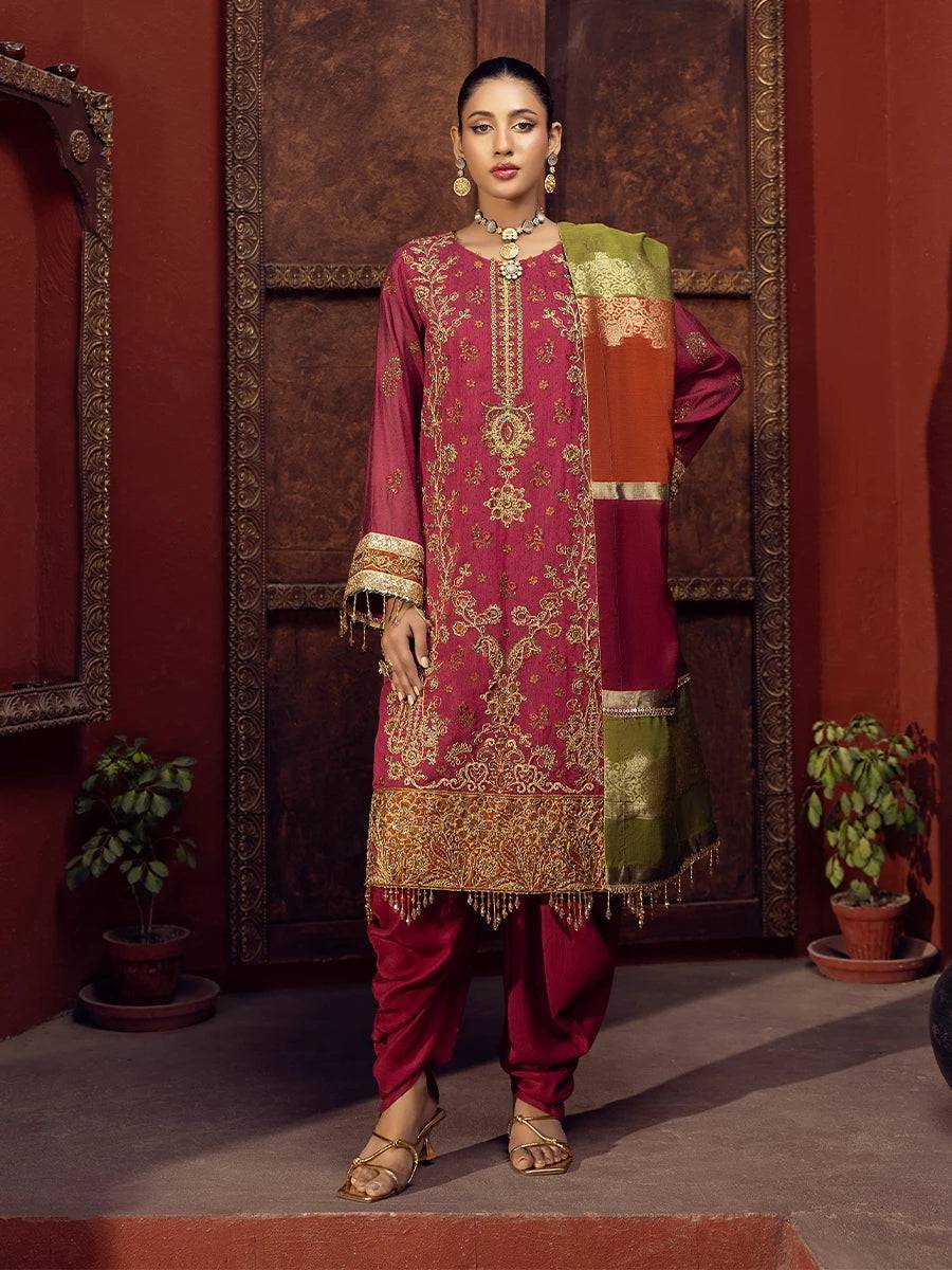Salitex | Signature Festive Chiffon | JI017 by Maria Faisal - Registered Vendor of : Salitex - type : Ladies Clothes - 100% original wedding dresses