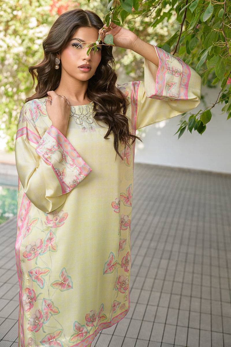 Fatima Khan | Eid Digital Silk Prints | Blossoms by Maria Faisal - Registered Vendor of : Fatima Khan - type : Ladies Clothes - 100% original wedding dresses