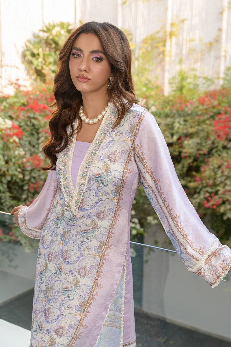 Fatima Khan | Eid Digital Silk Prints | Aqua Coral by Maria Faisal - Registered Vendor of : Fatima Khan - type : Ladies Clothes - 100% original wedding dresses
