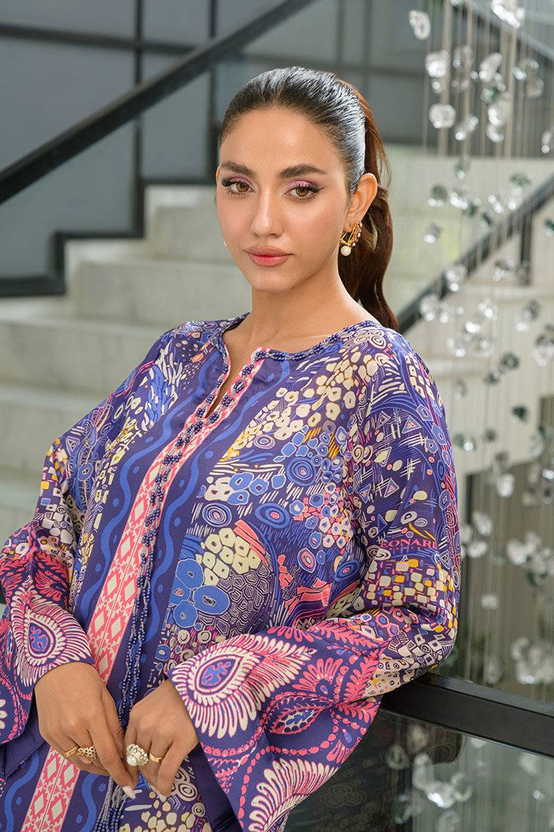 Fatima Khan | Eid Digital Silk Prints | Amethyst by Maria Faisal - Registered Vendor of : Fatima Khan - type : Ladies Clothes - 100% original wedding dresses