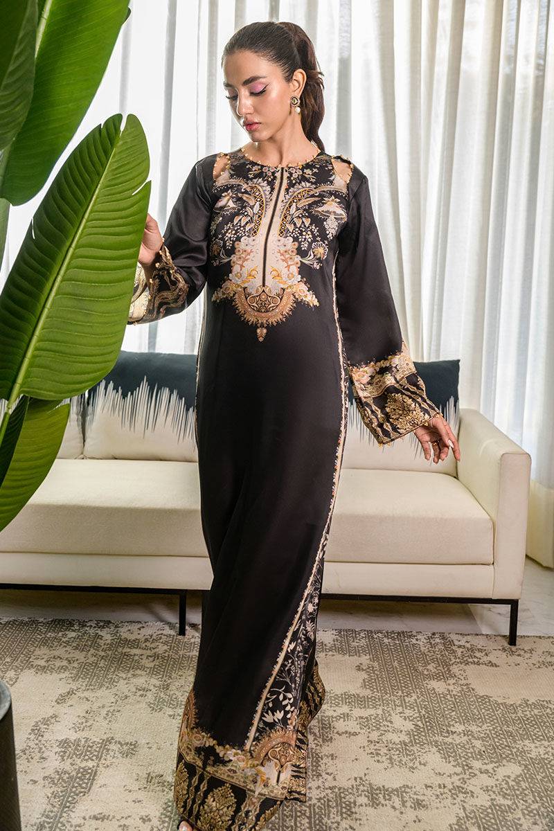 Fatima Khan | Eid Digital Silk Prints | Black Opal by Maria Faisal - Registered Vendor of : Fatima Khan - type : Ladies Clothes - 100% original wedding dresses