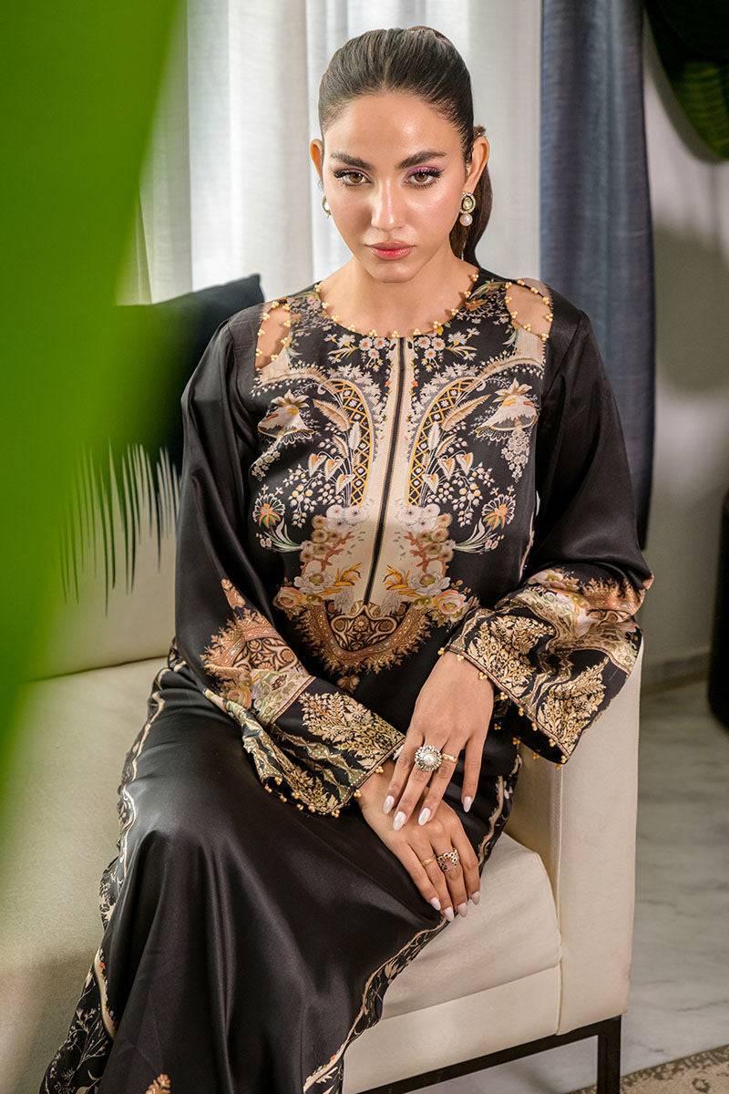 Fatima Khan | Eid Digital Silk Prints | Black Opal by Maria Faisal - Registered Vendor of : Fatima Khan - type : Ladies Clothes - 100% original wedding dresses