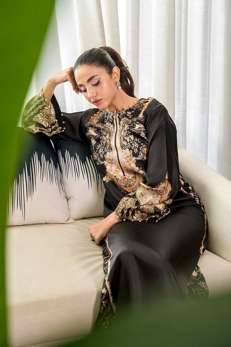 Fatima Khan | Eid Digital Silk Prints | Black Opal by Maria Faisal - Registered Vendor of : Fatima Khan - type : Ladies Clothes - 100% original wedding dresses