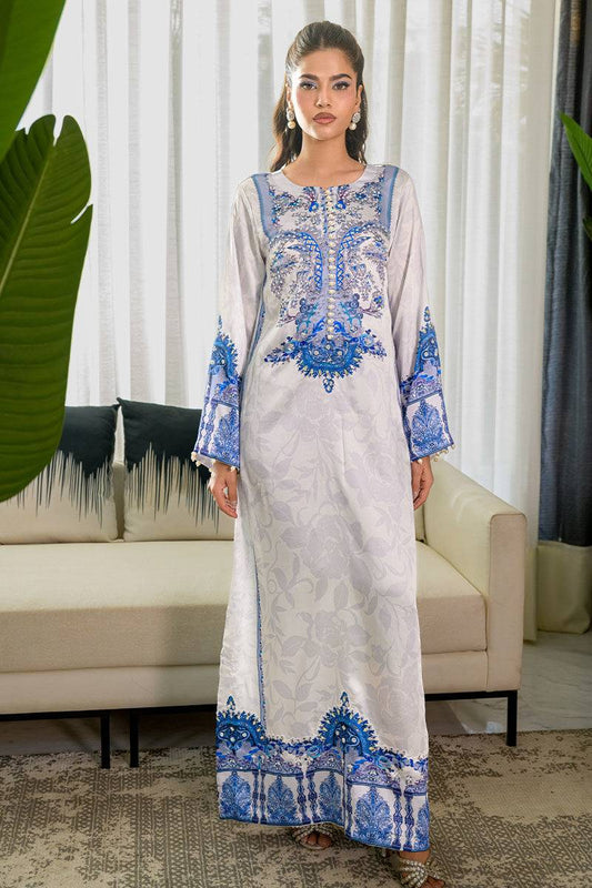 Fatima Khan | Eid Digital Silk Prints | White Opal by Maria Faisal - Registered Vendor of : Fatima Khan - type : - 100% original wedding dresses