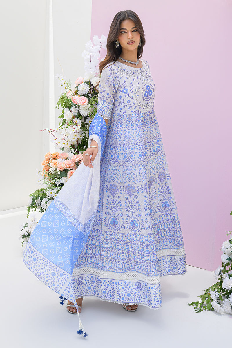 Fatima Khan | Prints and Petals | Azure Blue - Ladies Clothes - Maria Faisal