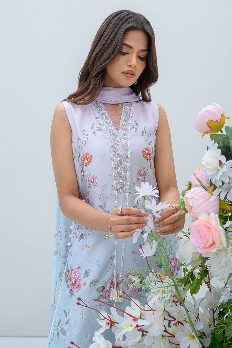 Fatima Khan | Eid Digital Silk Prints | Skye by Maria Faisal - Registered Vendor of : Fatima Khan - type : Ladies Clothes - 100% original wedding dresses