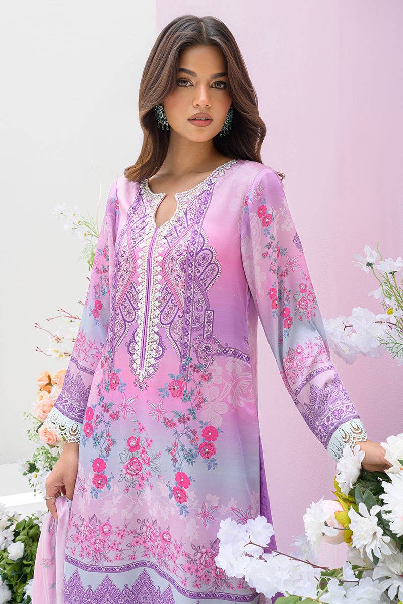 Fatima Khan | Eid Digital Silk Prints | Gardenia by Maria Faisal - Registered Vendor of : Fatima Khan - type : Ladies Clothes - 100% original wedding dresses