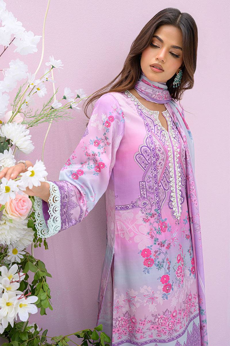 Fatima Khan | Eid Digital Silk Prints | Gardenia by Maria Faisal - Registered Vendor of : Fatima Khan - type : Ladies Clothes - 100% original wedding dresses