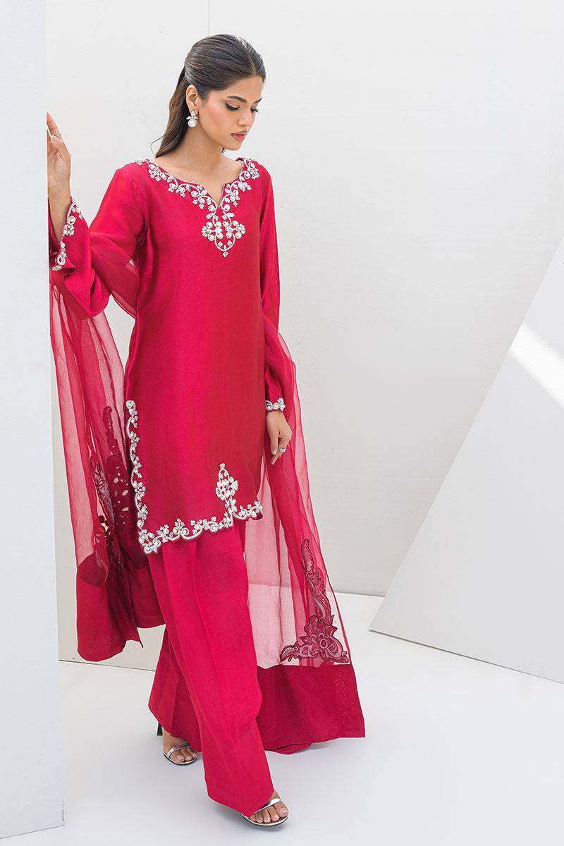 Fatima Khan | Serene Eid Luxe Pret | Ruby Rouge by Maria Faisal - Registered Vendor of : Fatima Khan - type : Ladies Clothes - 100% original wedding dresses
