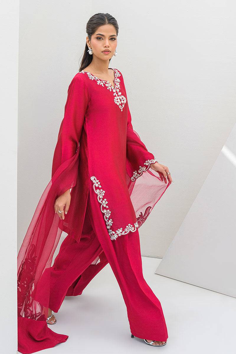 Fatima Khan | Serene Eid Luxe Pret | Ruby Rouge by Maria Faisal - Registered Vendor of : Fatima Khan - type : Ladies Clothes - 100% original wedding dresses