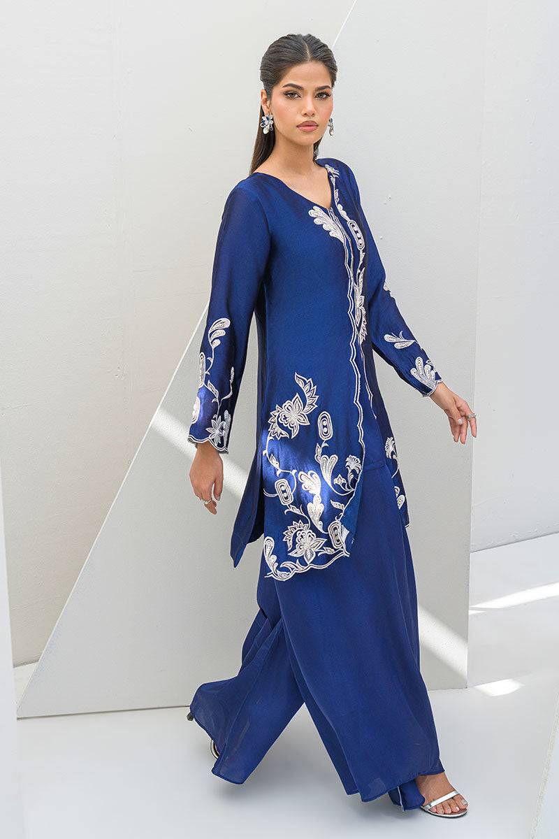 Fatima Khan | Serene Eid Luxe Pret | Blue Noir by Maria Faisal - Registered Vendor of : Fatima Khan - type : Ladies Clothes - 100% original wedding dresses
