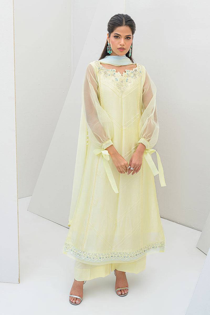 Fatima Khan | Serene Eid Luxe Pret | Lemon Love by Maria Faisal - Registered Vendor of : Fatima Khan - type : Ladies Clothes - 100% original wedding dresses