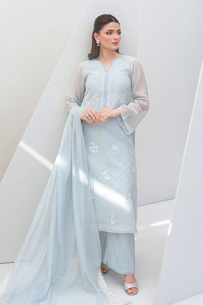 Fatima Khan | Serene Eid Luxe Pret | Azure Frost by Maria Faisal - Registered Vendor of : Fatima Khan - type : Ladies Clothes - 100% original wedding dresses