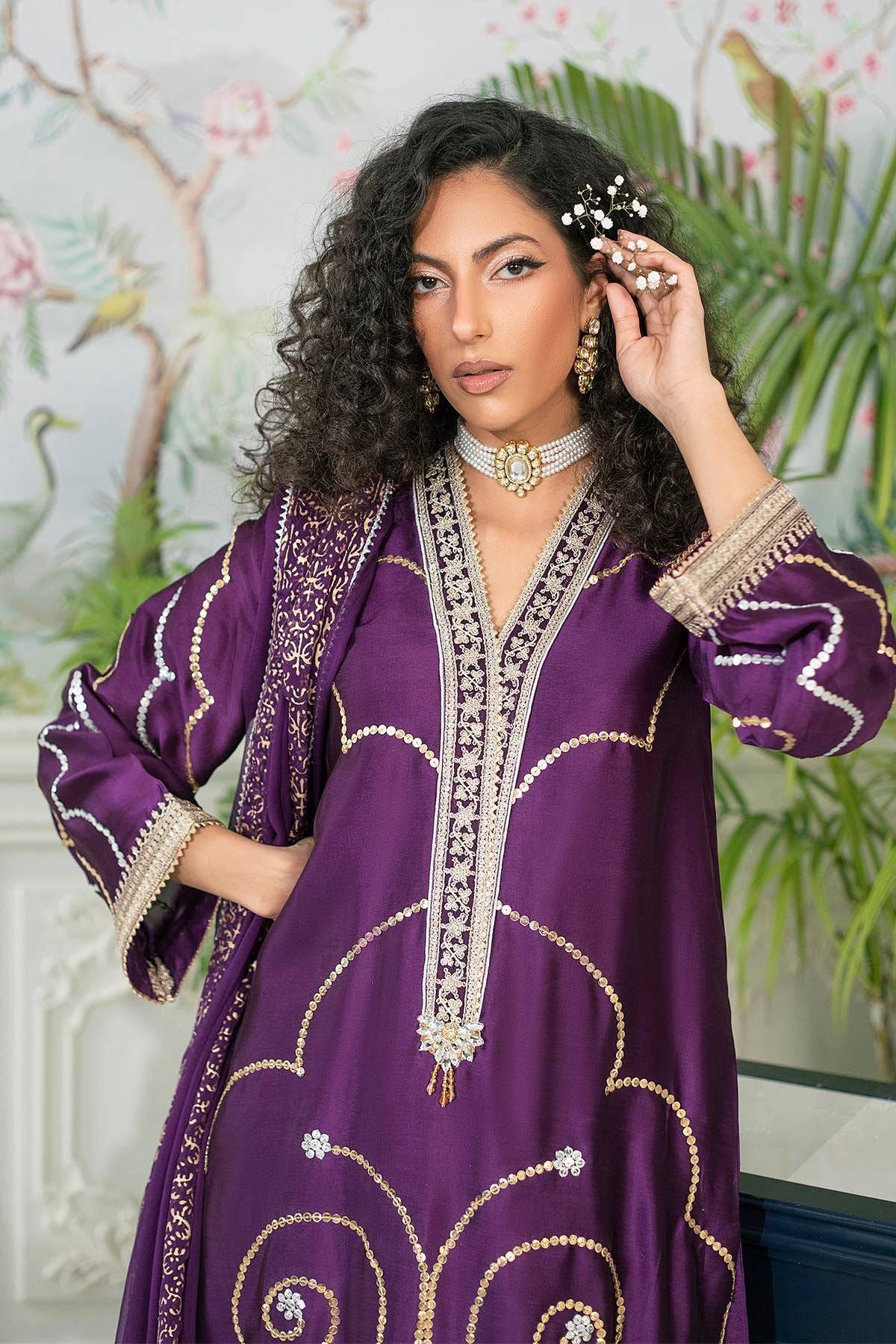 Annus Abrar | Sehr Eid Luxe | Izali Aubergine by Maria Faisal - Registered Vendor of : Annus Abrar - type : Ladies Clothes - 100% original wedding dresses