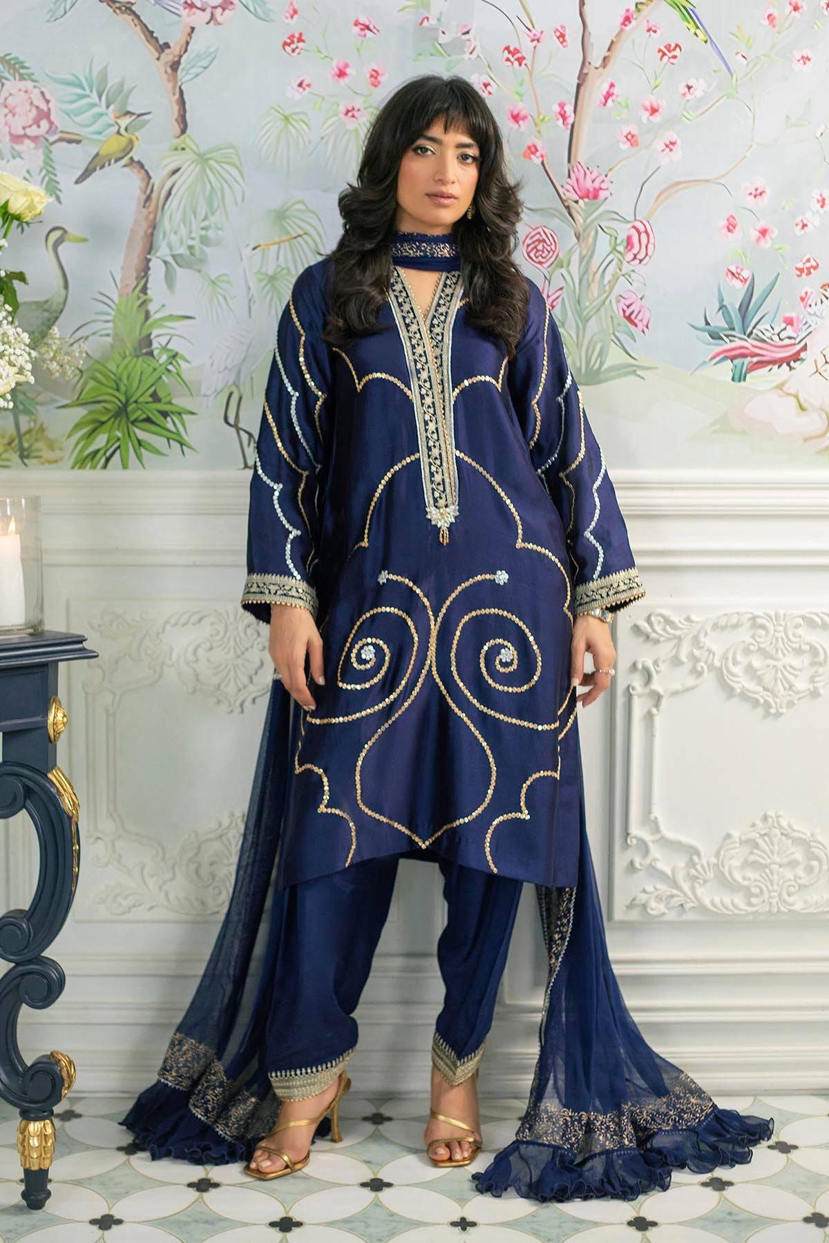 Annus Abrar | Sehr Eid Luxe | Izali Midnight by Maria Faisal - Registered Vendor of : Annus Abrar - type : Ladies Clothes - 100% original wedding dresses