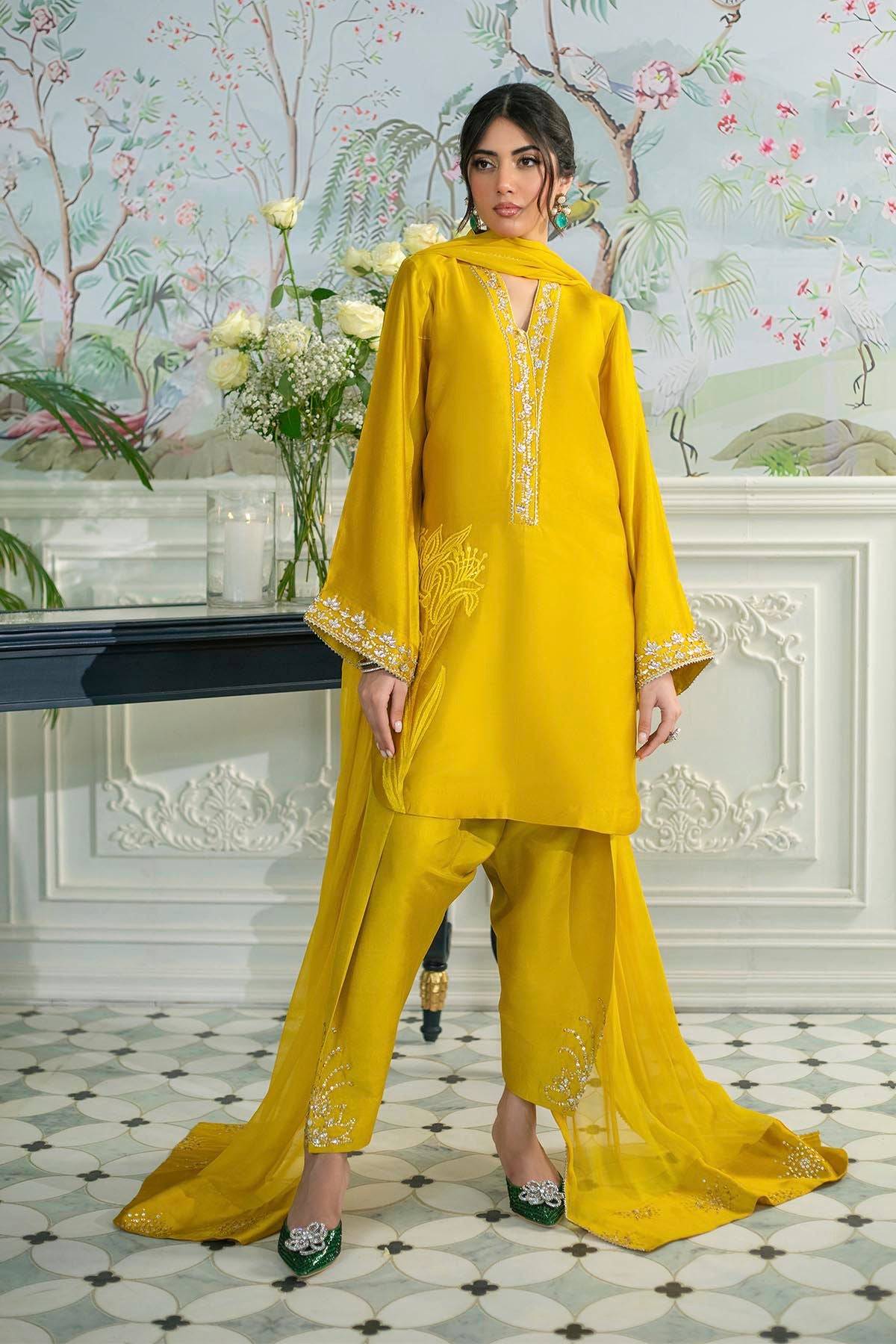 Annus Abrar | Sehr Eid Luxe | Melanie Daffodil by Maria Faisal - Registered Vendor of : Annus Abrar - type : Ladies Clothes - 100% original wedding dresses