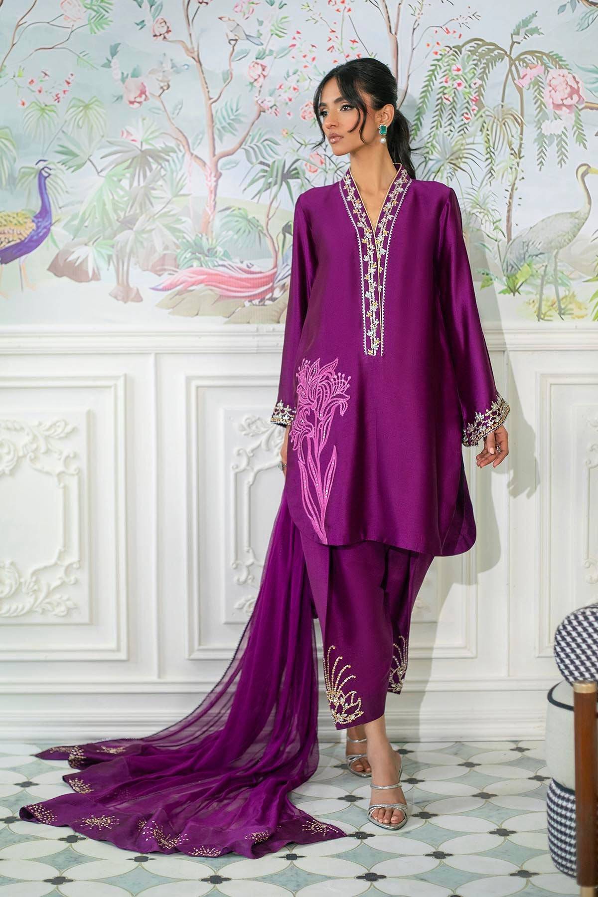 Annus Abrar | Sehr Eid Luxe | Melanie Plum by Maria Faisal - Registered Vendor of : Annus Abrar - type : Ladies Clothes - 100% original wedding dresses