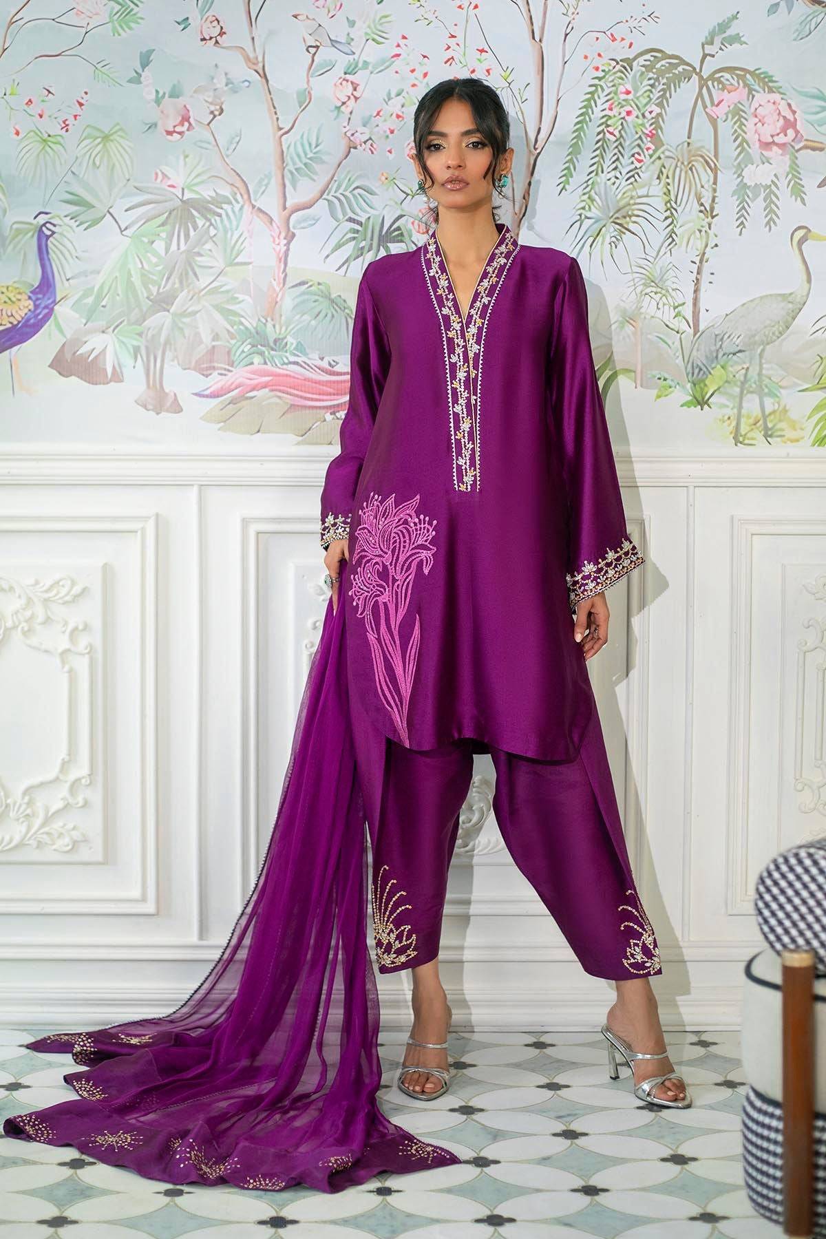 Annus Abrar | Sehr Eid Luxe | Melanie Plum by Maria Faisal - Registered Vendor of : Annus Abrar - type : Ladies Clothes - 100% original wedding dresses