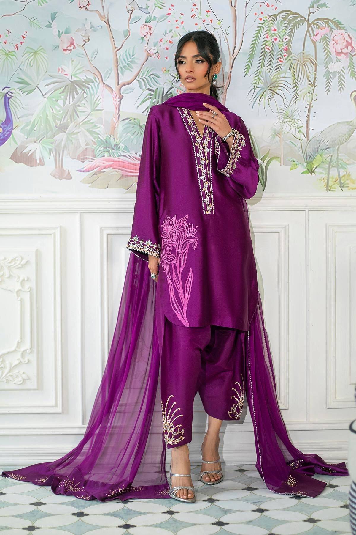 Annus Abrar | Sehr Eid Luxe | Melanie Plum by Maria Faisal - Registered Vendor of : Annus Abrar - type : Ladies Clothes - 100% original wedding dresses