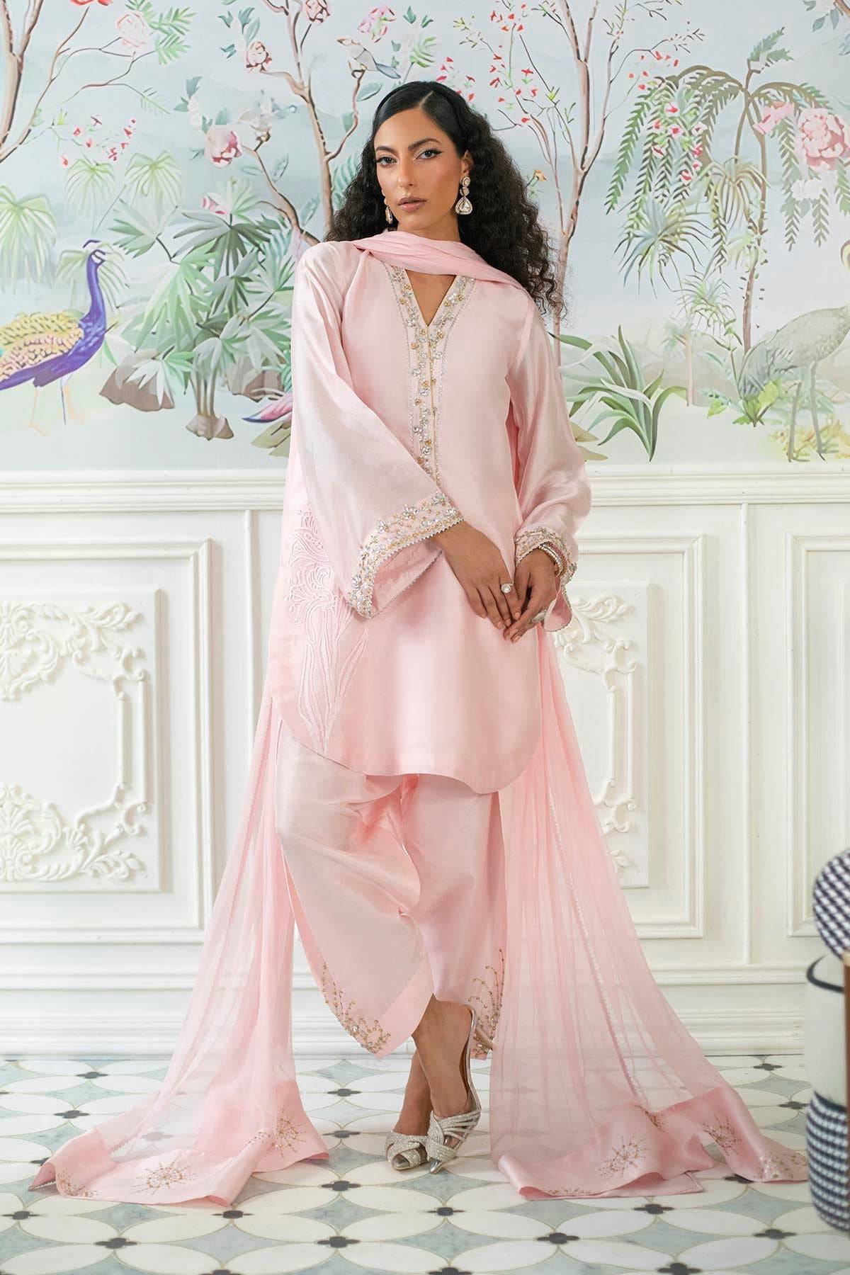 Annus Abrar | Sehr Eid Luxe | Melanie Rose Pink by Maria Faisal - Registered Vendor of : Annus Abrar - type : Ladies Clothes - 100% original wedding dresses