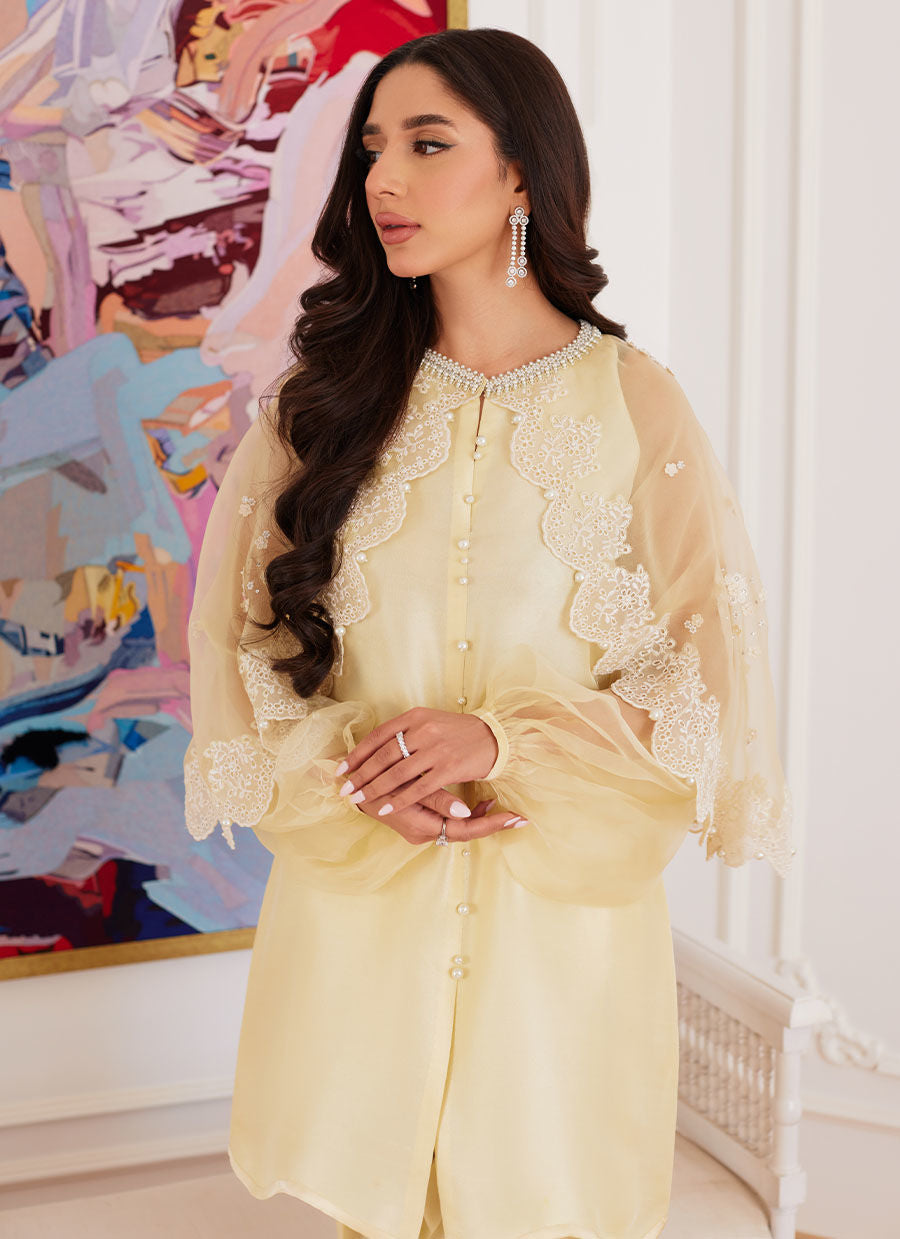 Farah Talib Aziz | Luna Eid Collection 24 | ESMERALDA PASTEL YELLOW - Ladies Clothes - Maria Faisal