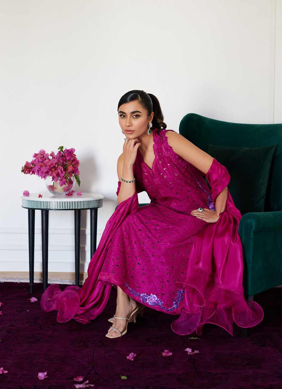 Farah Talib Aziz | Luna Eid Collection 24 | CLARIENE HOT PINK - Ladies Clothes - Maria Faisal