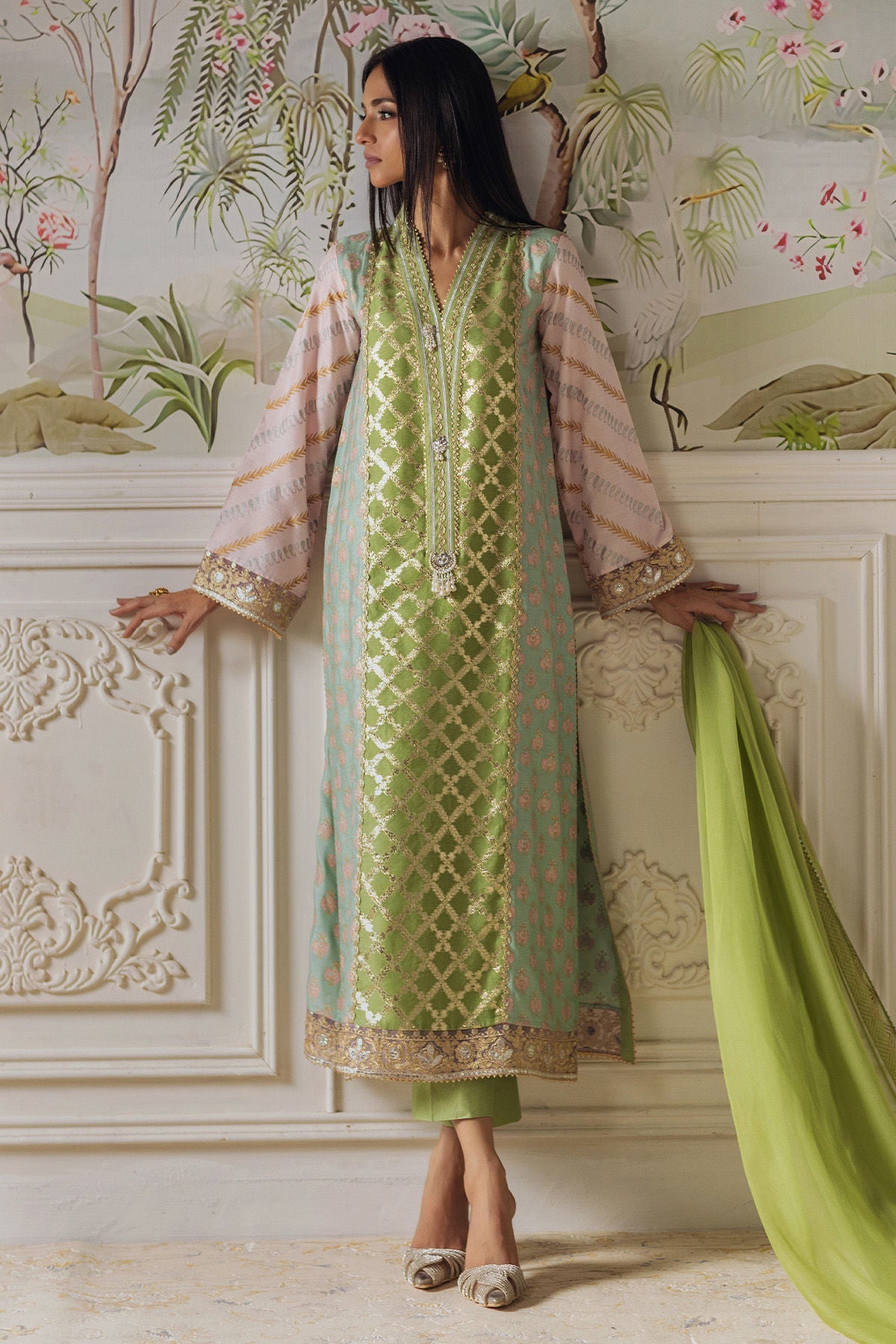 Annus Abrar | Elemental Festive | Nishba (Shirt, Pants and Dupatta) - Ladies Clothes - Maria Faisal