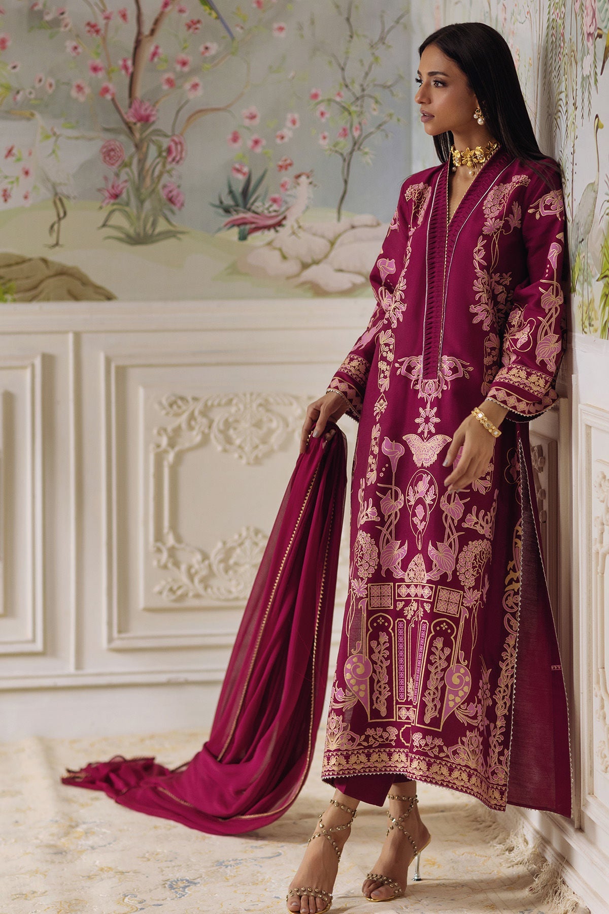 Annus Abrar | Elemental Festive | Renali (Shirt, Pants and Dupatta) - Ladies Clothes - Maria Faisal