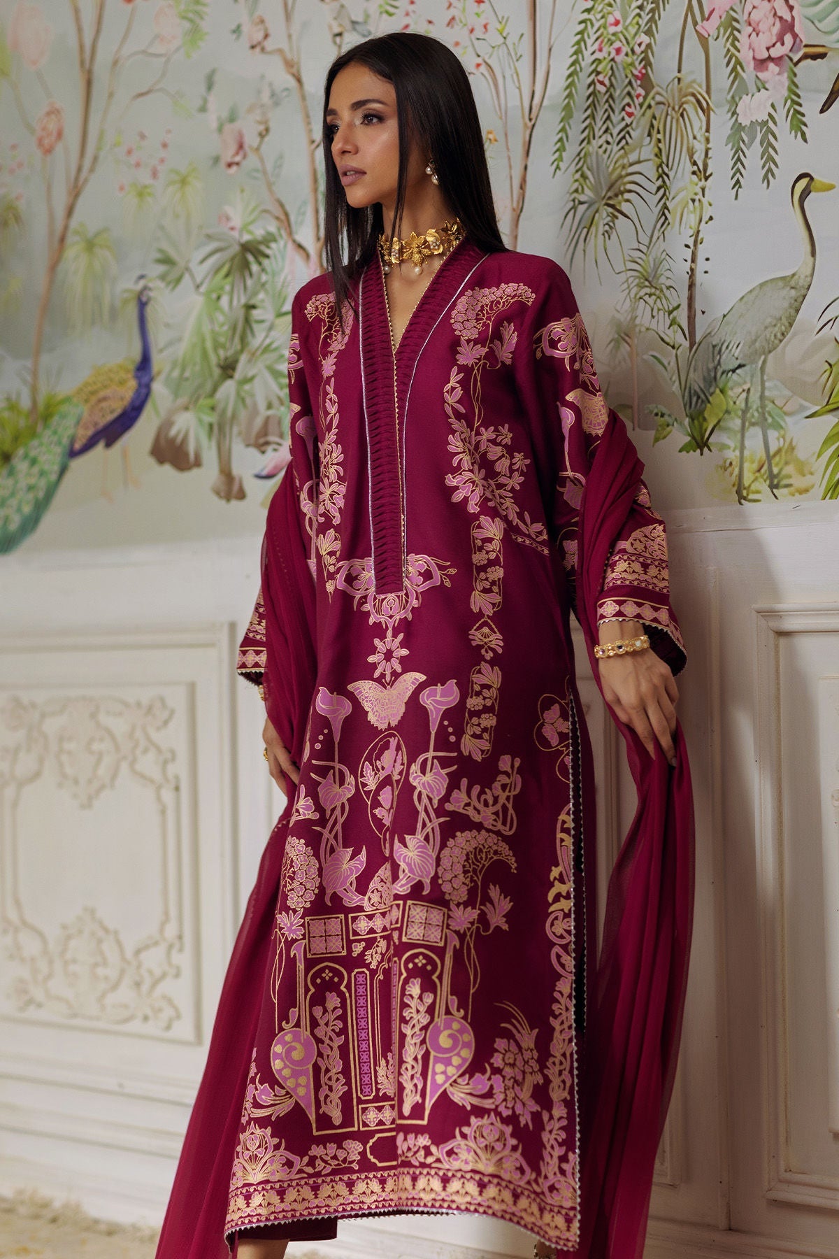 Annus Abrar | Elemental Festive | Renali (Shirt, Pants and Dupatta) - Ladies Clothes - Maria Faisal