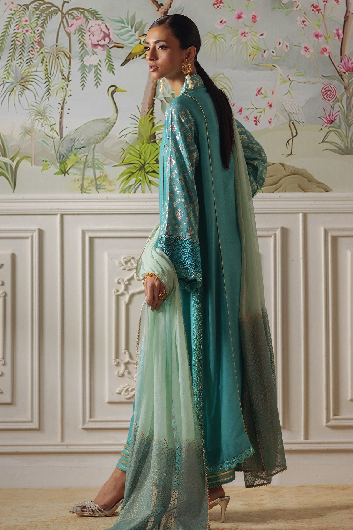 Annus Abrar | Elemental Festive | Reshaal (Shirt, Pants and Dupatta) - Ladies Clothes - Maria Faisal