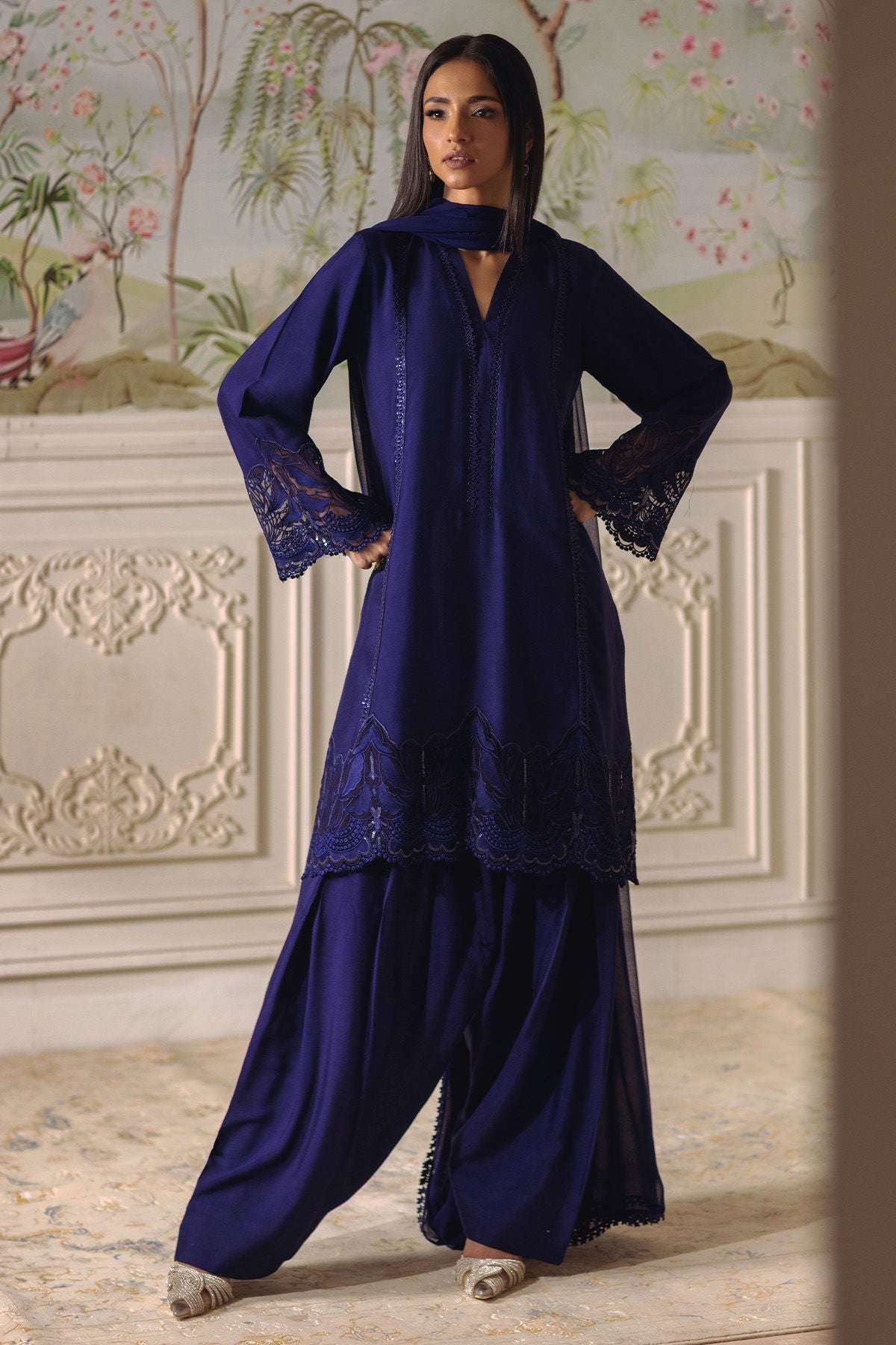 Annus Abrar | Elemental Festive | Baraan (Shirt, Pants and Dupatta) - Ladies Clothes - Maria Faisal