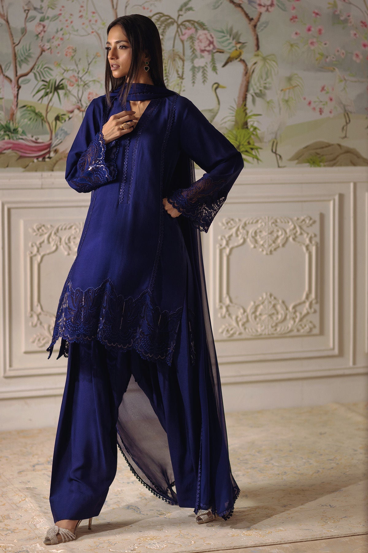 Annus Abrar | Elemental Festive | Baraan (Shirt, Pants and Dupatta) - Ladies Clothes - Maria Faisal