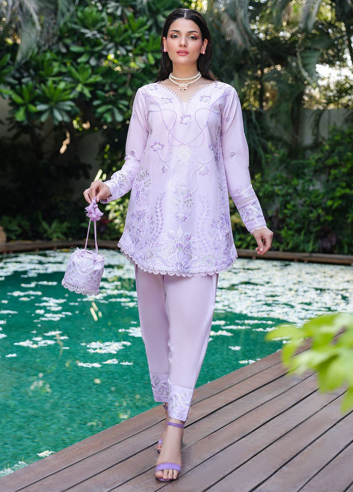 Sahane | Lovent Embroidered Pret 25 | ME23008 Lily by Maria Faisal - Registered Vendor of : Sahane - type : Ladies Clothes - 100% original wedding dresses