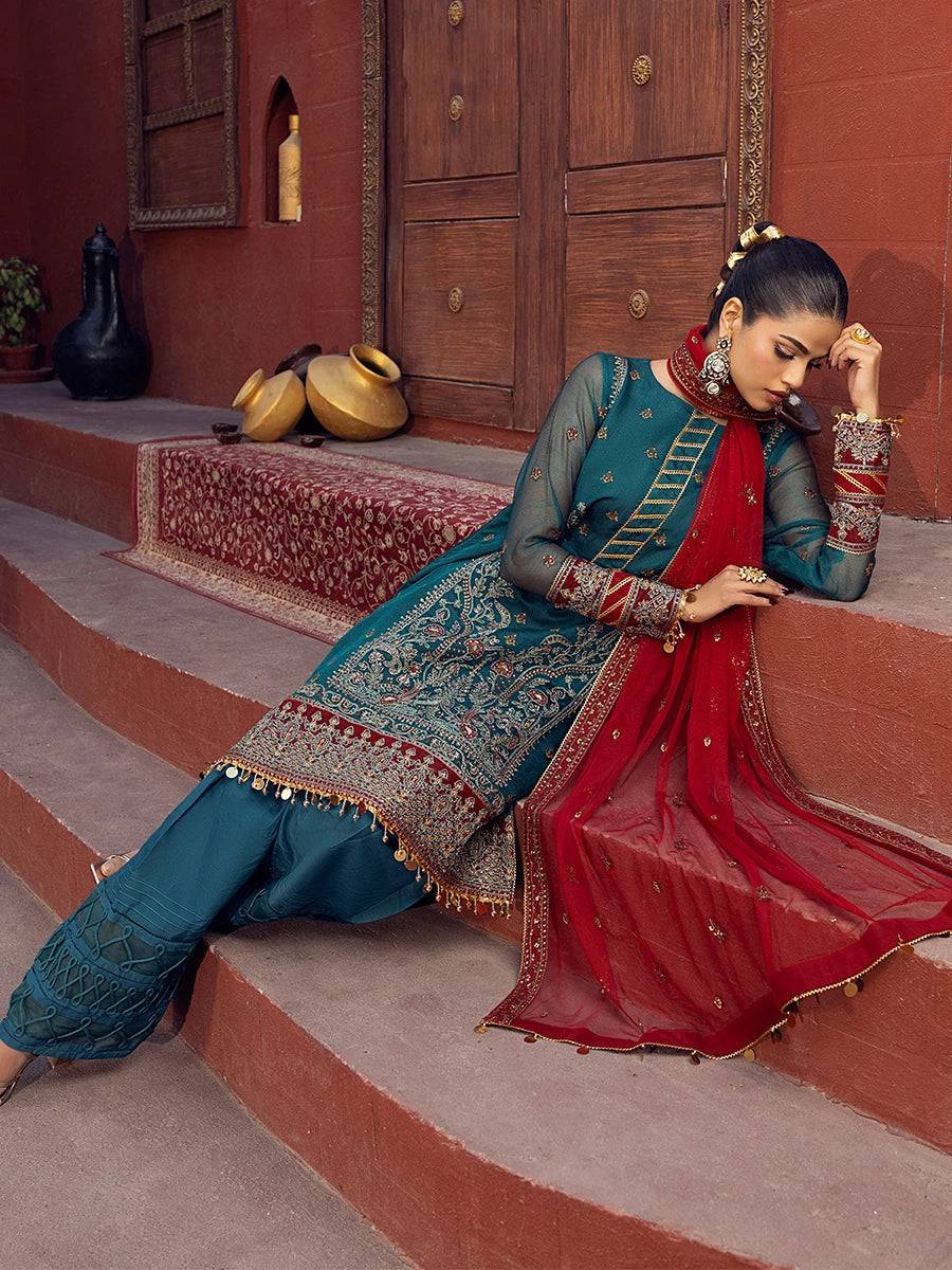 Salitex | Signature Festive Chiffon | JI021 by Maria Faisal - Registered Vendor of : Salitex - type : Ladies Clothes - 100% original wedding dresses