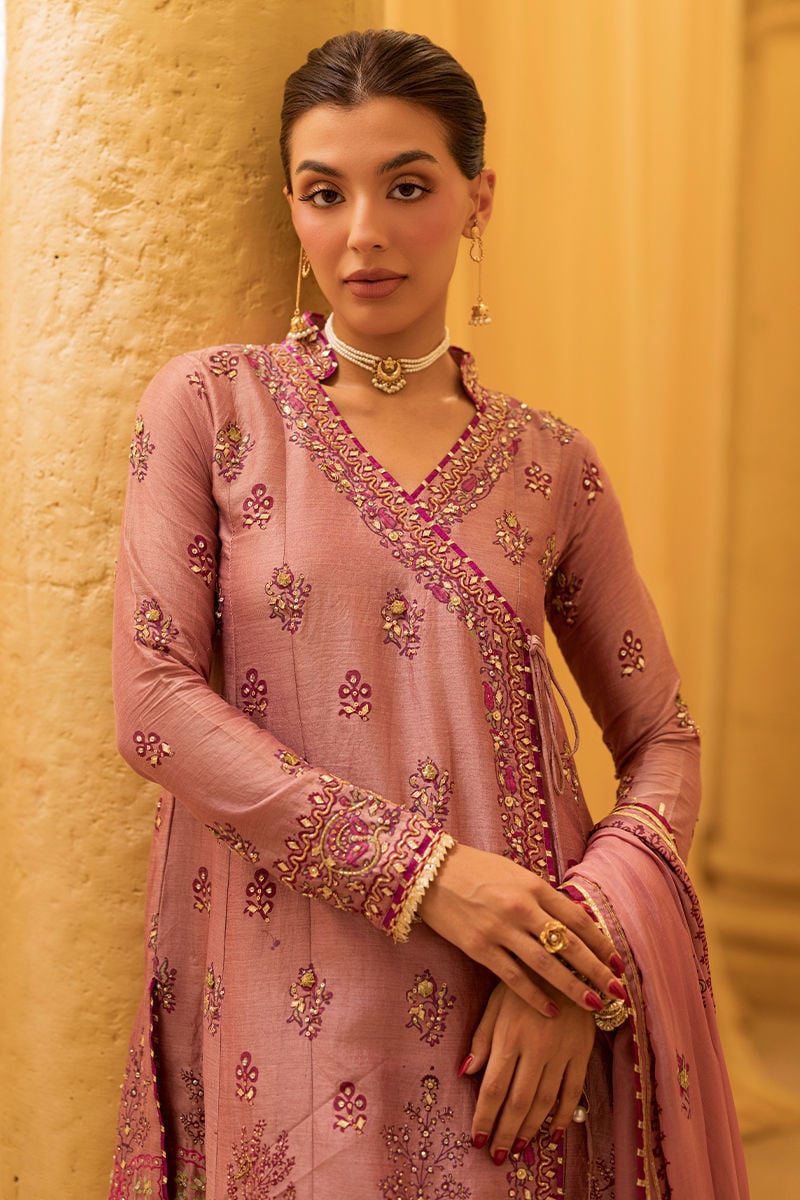 Ansab Jahangir | Artisan Prints 26 | Dust Rose - Formal Dress - available at Maria Faisal in UK and USA.