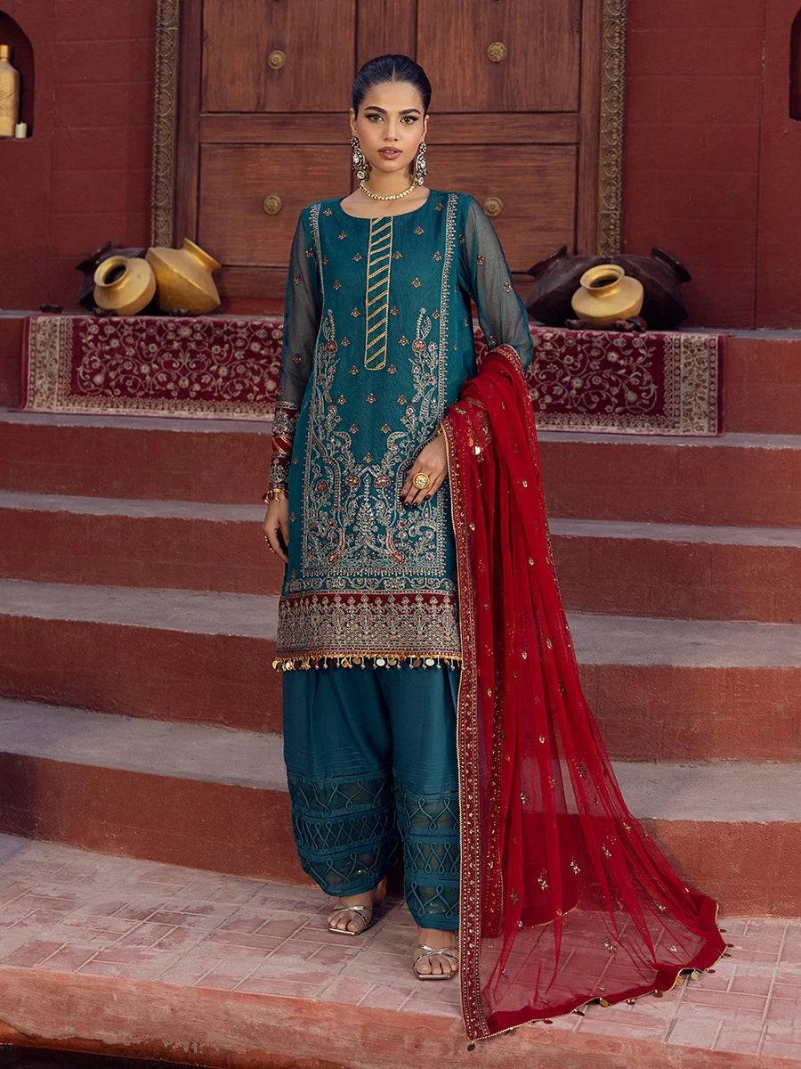 Salitex | Signature Festive Chiffon | JI021 by Maria Faisal - Registered Vendor of : Salitex - type : Ladies Clothes - 100% original wedding dresses