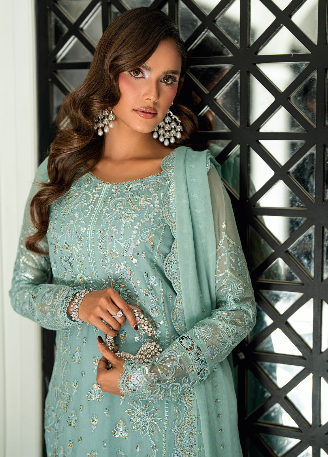 Sahane | Maison D'or Collection | CT 27004 Drizzle - Luxury Dress - available at Maria Faisal in UK and USA.