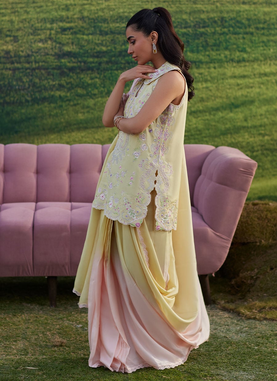 Farah Talib Aziz | Luna Eid 26 | Esma Sari - Luxury Dress - available at Maria Faisal in UK and USA.