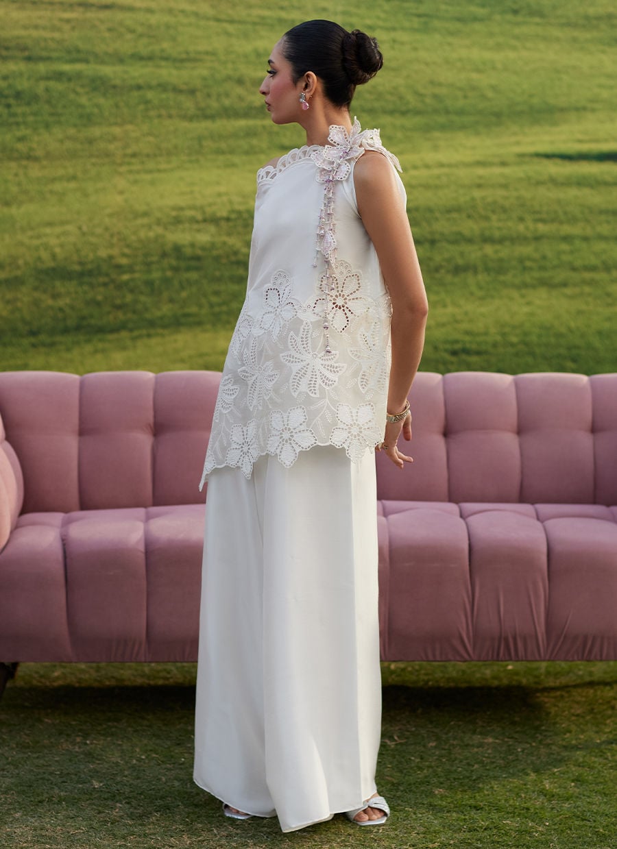 Farah Talib Aziz | Luna Eid 26 | Marlene Top - Luxury Dress - available at Maria Faisal in UK and USA.