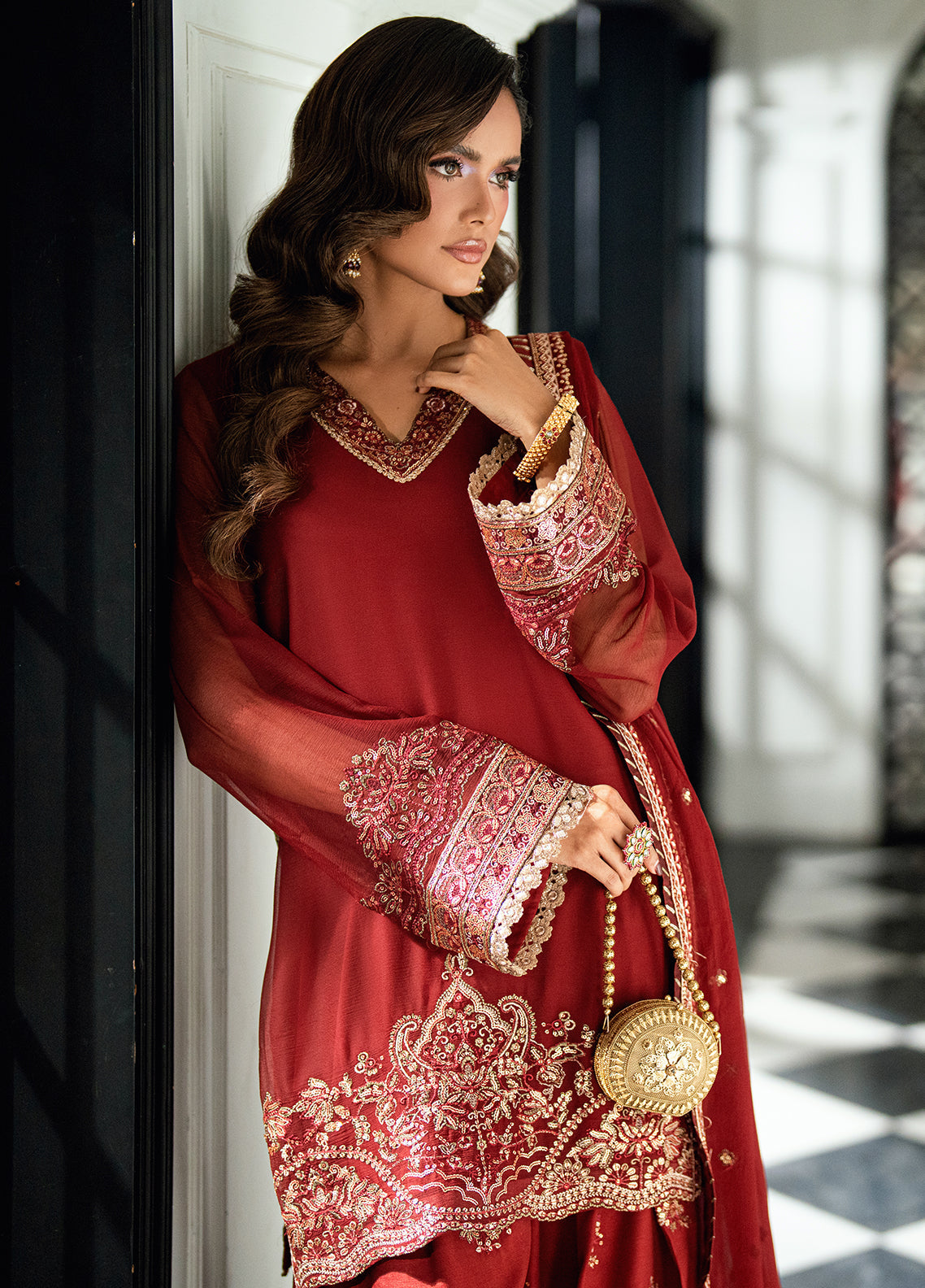 Sahane | Maison D'or Collection | CT 27009 Rue - Luxury Dress - available at Maria Faisal in UK and USA.