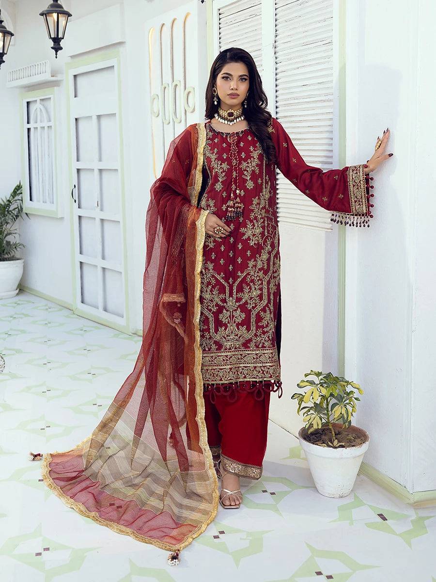 Salitex | Signature Festive Chiffon | NO008 by Maria Faisal - Registered Vendor of : Salitex - type : Ladies Clothes - 100% original wedding dresses