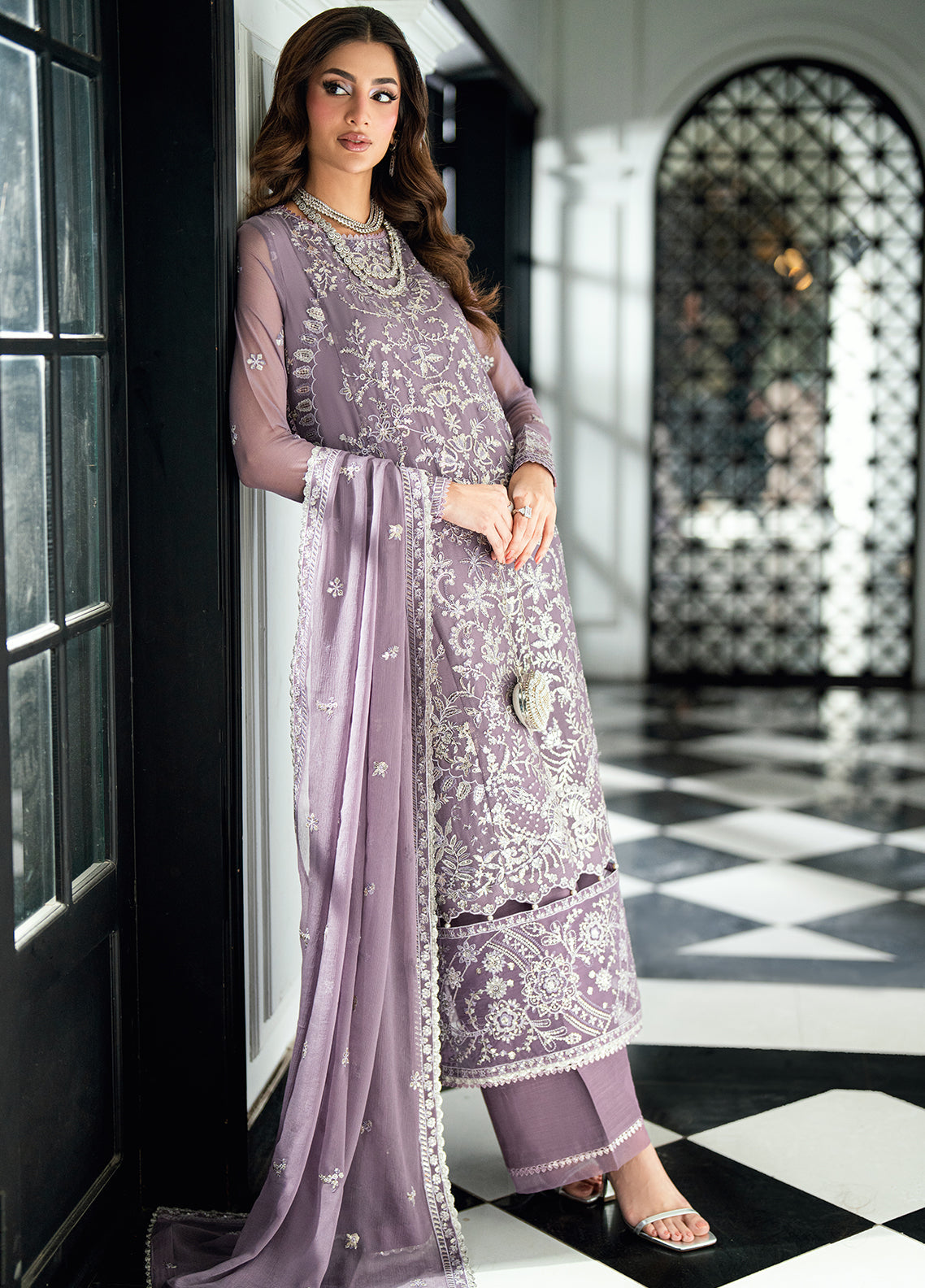 Sahane | Maison D'or Collection | CT 27001 Periwinkle - Luxury Dress - available at Maria Faisal in UK and USA.