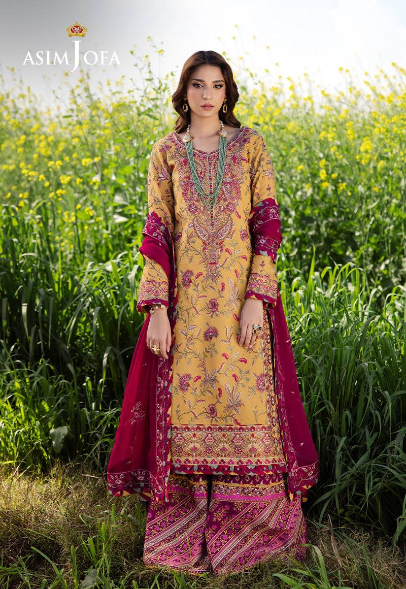 Asim Jofa | Luxury Lawn 25 | AJELL-07 by Maria Faisal - Registered Vendor of : Asim Jofa - type : Ladies Clothes - 100% original wedding dresses