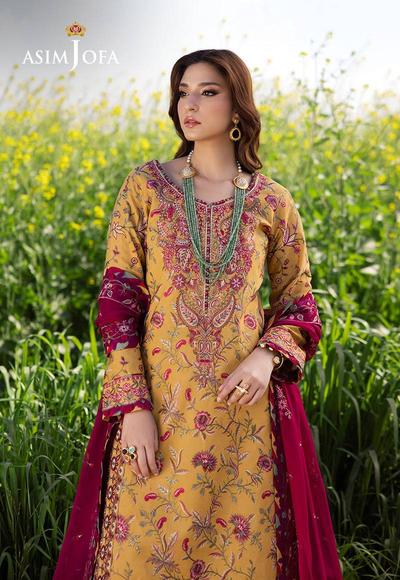 Asim Jofa | Luxury Lawn 25 | AJELL-07 by Maria Faisal - Registered Vendor of : Asim Jofa - type : Ladies Clothes - 100% original wedding dresses