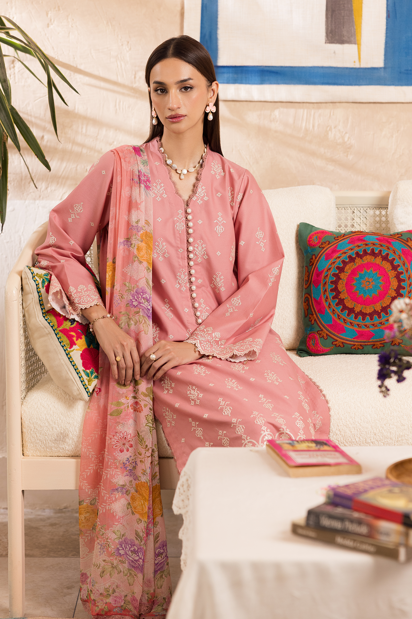 Rajbari | Nissa Chikankari Exclusive | Exclusive 06 - Luxury Dress - available at Maria Faisal in UK and USA.